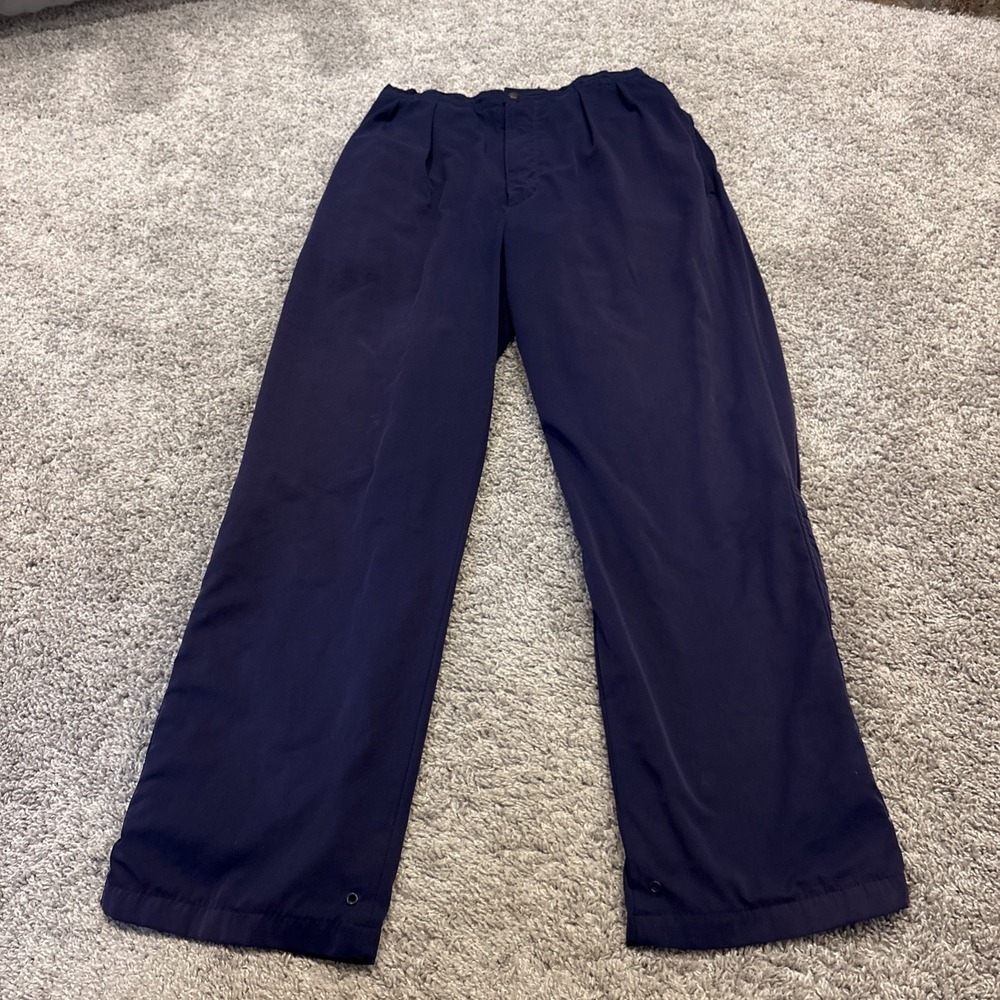 Vtg Tourney Gore-Tex Waterproof Rain Pants Golf Outdoor Men Med Ankle Zip Navy